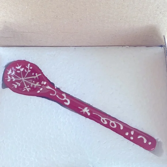 NIB Cracker Barrel Very Beautiful Serve Ware Ceramic Red Mug & Spoon - Picture 5 of 9